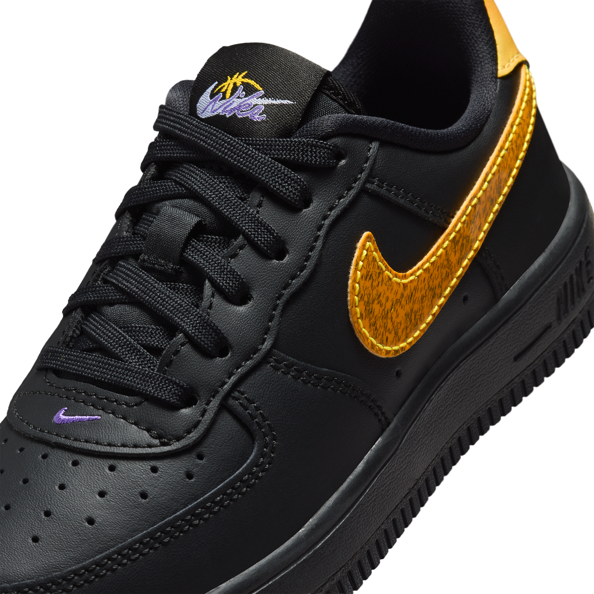 Nike Air Force 1 Low 童款 - Black/Purple - Image 7