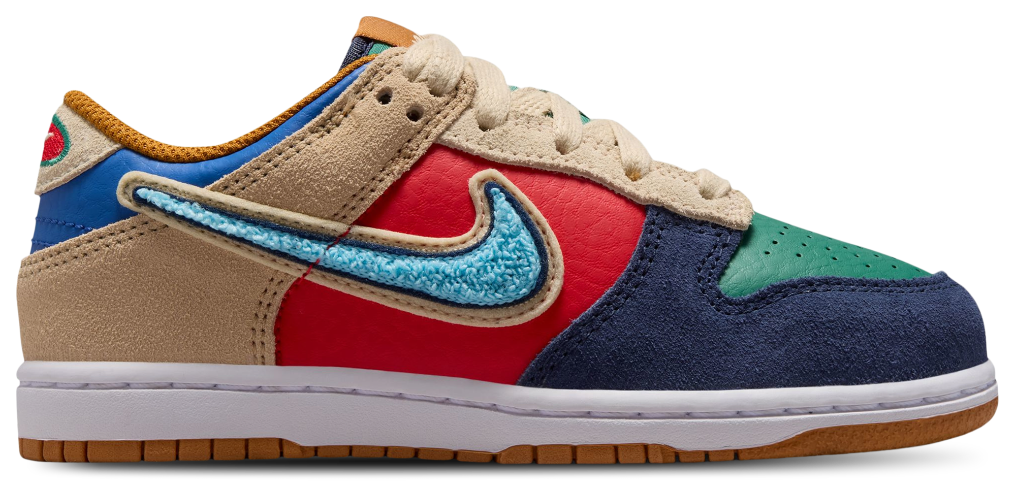 Nike Dunk Low 童款 - Blue/Red - Image 1