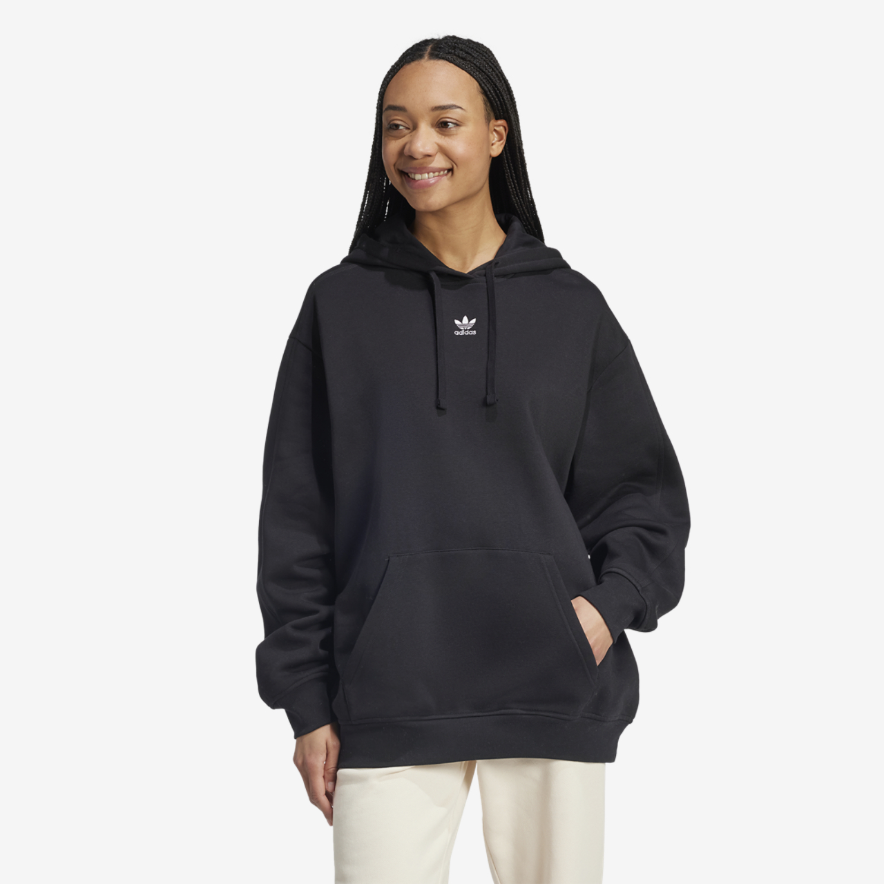 adidas Originals Essentials Oversized Hoodie Image 1 of 5. Tap to open photo gallery.