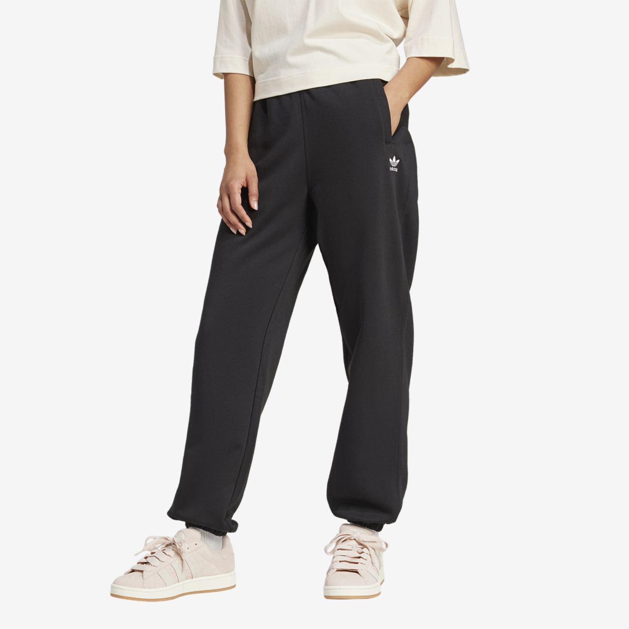 adidas Originals Trefoil Essentials Fleece Pants Image 1 of 5. Tap to open photo gallery.