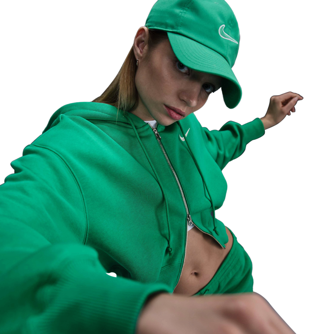 Nike NSW Phoenix Fleece Loose Crop FZ Hoodie - Women's | Foot Locker