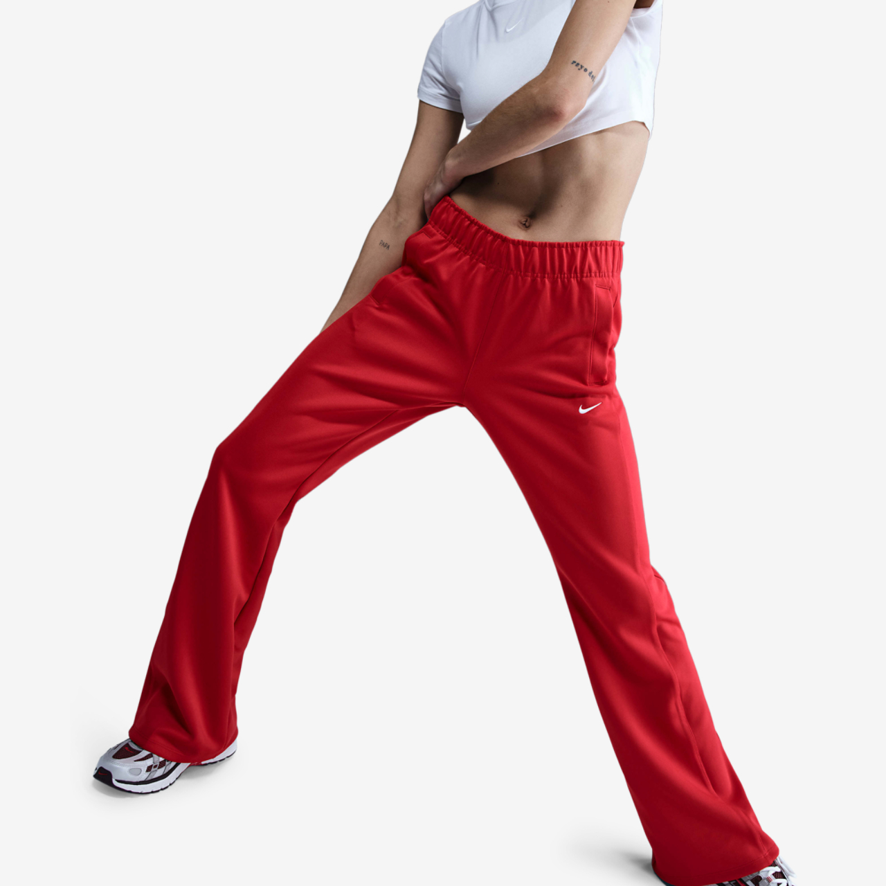 Nike NSW WR Mid Rise Poly Knit Pants Image 4 of 6. Tap to open photo gallery.