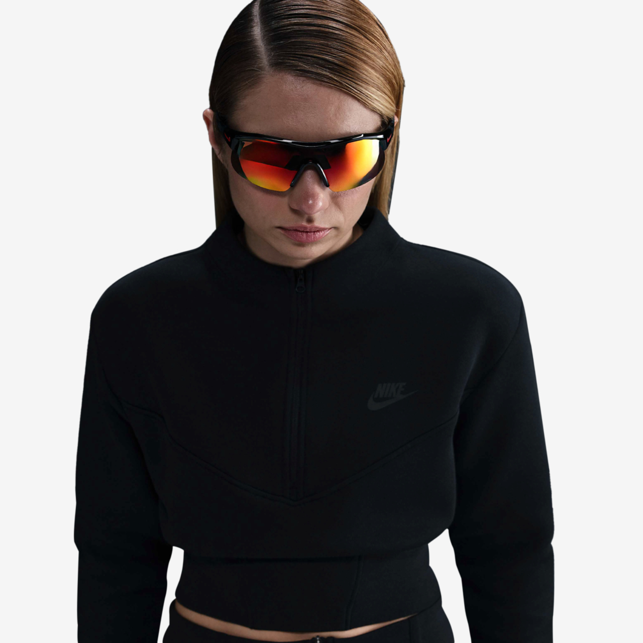 Nike NSW Tech Fleece Crop Half-Zip Image 1 of 5. Tap to open photo gallery.