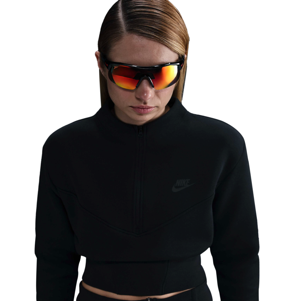 Nike NSW Tech Fleece Crop Half-Zip Image 1 of 5. Tap to open photo gallery.