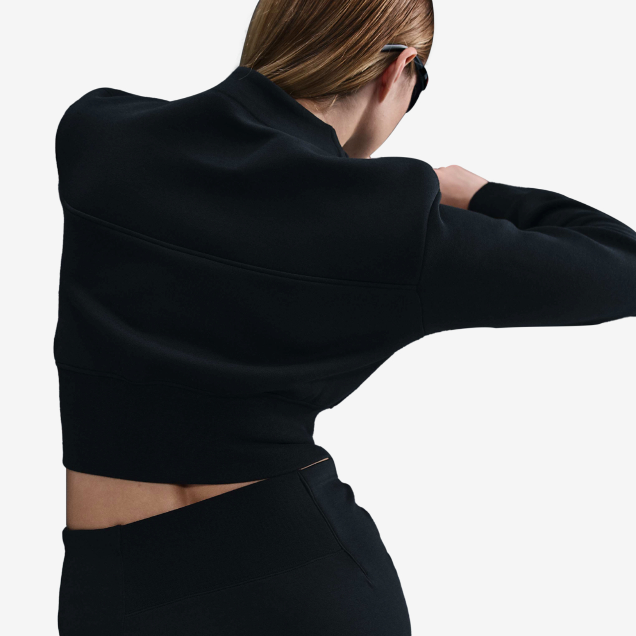 Nike NSW Tech Fleece Crop Half-Zip Image 2 of 5. Tap to open photo gallery.