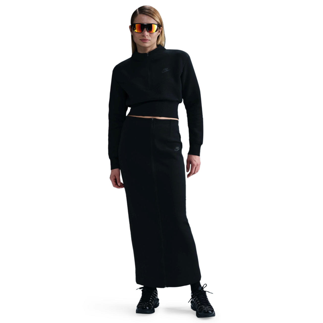 Nike NSW Tech Fleece Crop Half-Zip Image 4 of 5. Tap to open photo gallery.