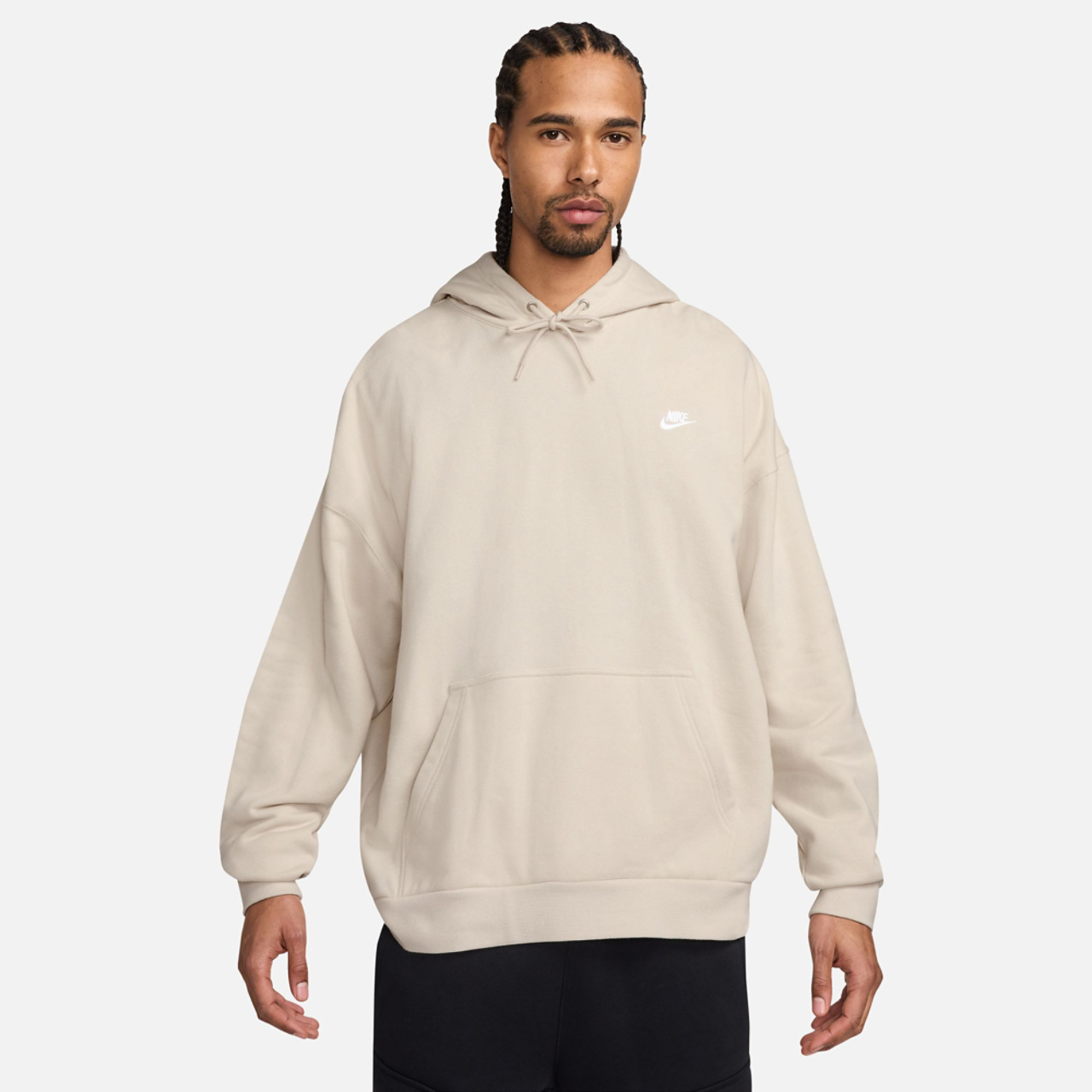 Nike Club FT Oversized Pullover Hoodie Image 2 of 3. Tap to open photo gallery.