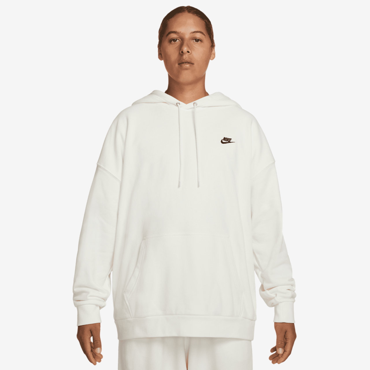 Nike Club FT Oversized Pullover Hoodie Image 2 of 3. Tap to open photo gallery.