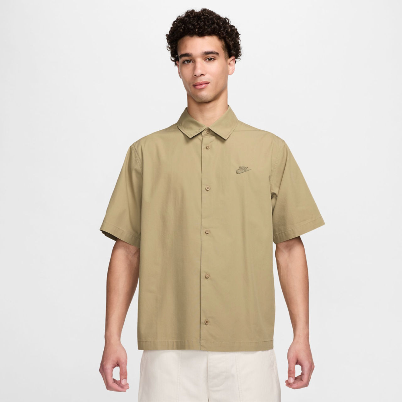 Nike Club Short Sleeve Button T-Shirt Image 1 of 2. Tap to open photo gallery.
