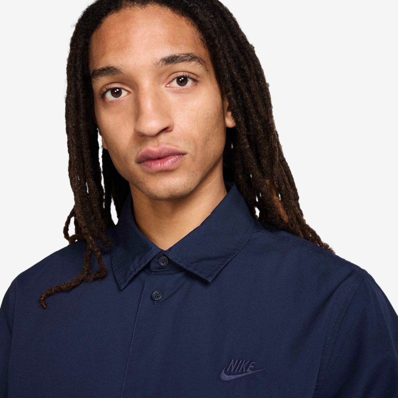 Nike Club Short Sleeve Button T-Shirt Image 3 of 5. Tap to open photo gallery.