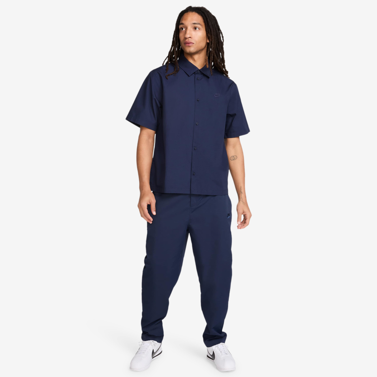 Nike Club Short Sleeve Button T-Shirt Image 5 of 5. Tap to open photo gallery.