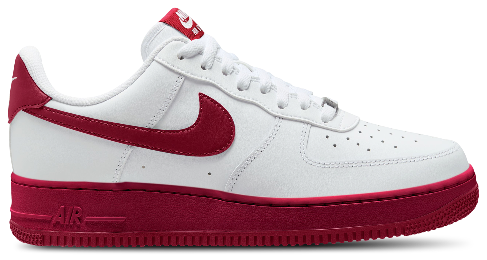 Nike Air Force 1 Low '07 - White/Mtlc Silver/Team Red - Image 1