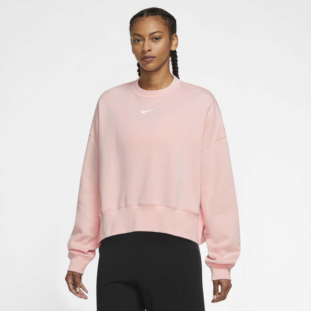 Nike Sportswear Essential Collection Fleece Crew Image 1 of 3. Tap to open photo gallery.