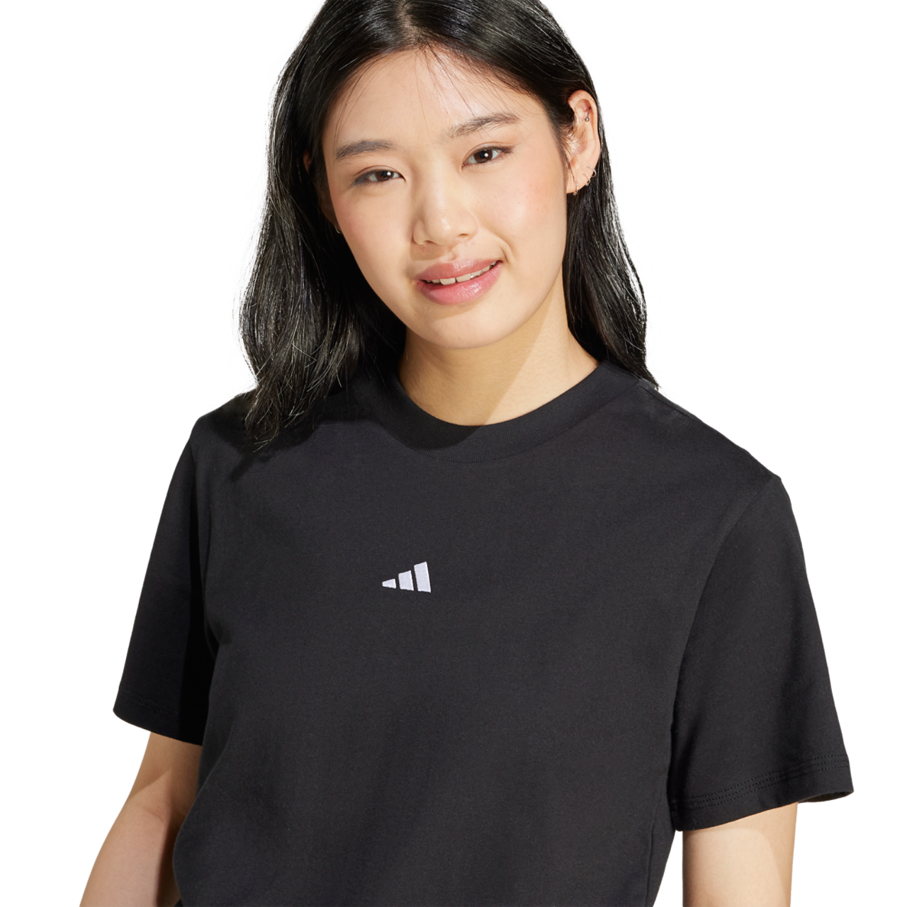 adidas Essentials Small Logo Cotton T-Shirt Image 3 of 6. Tap to open photo gallery.