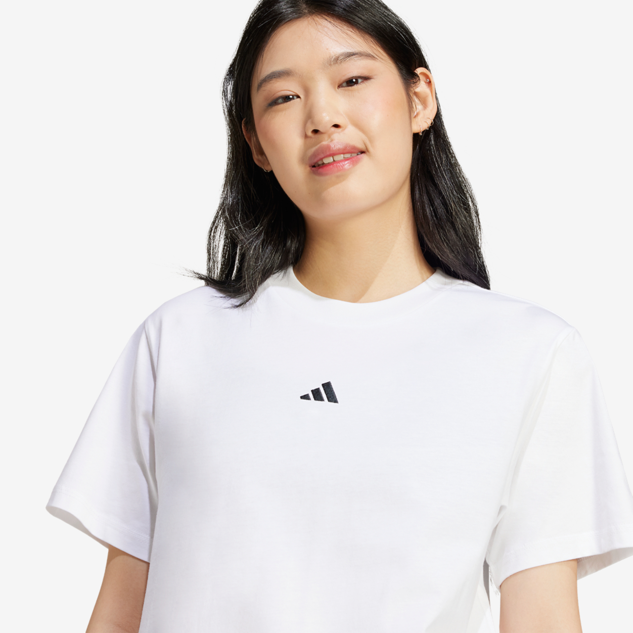 adidas Essentials Small Logo Cotton T-Shirt Image 3 of 6. Tap to open photo gallery.
