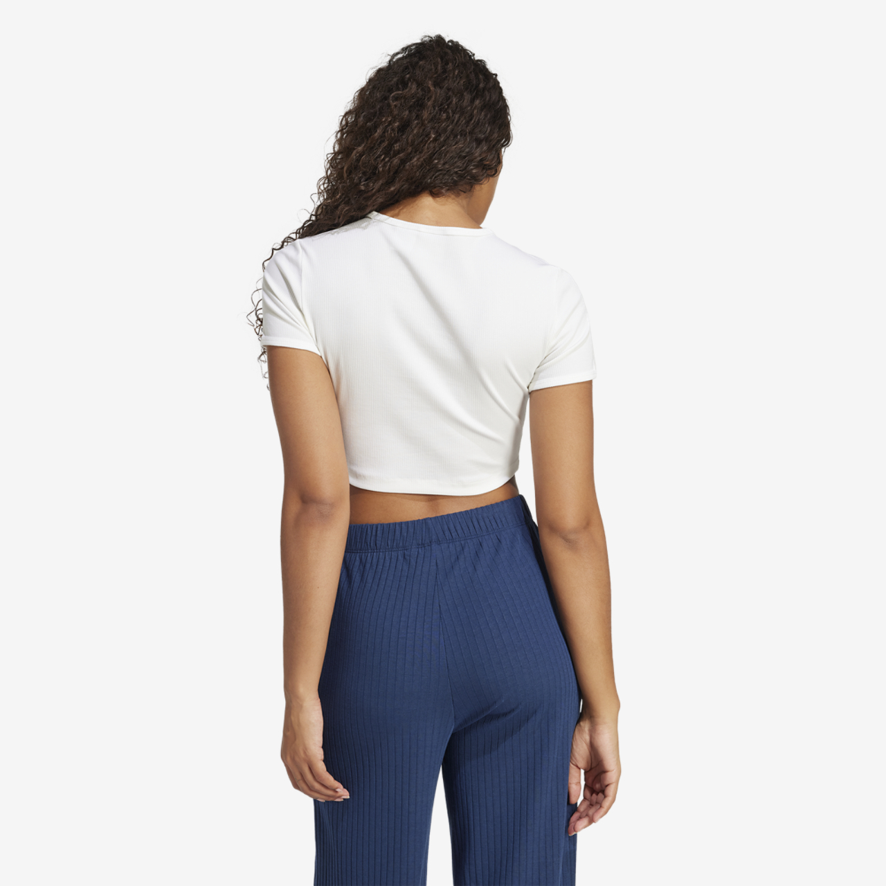 adidas Originals Essentials Rib Crop T-Shirt Image 2 of 6. Tap to open photo gallery.