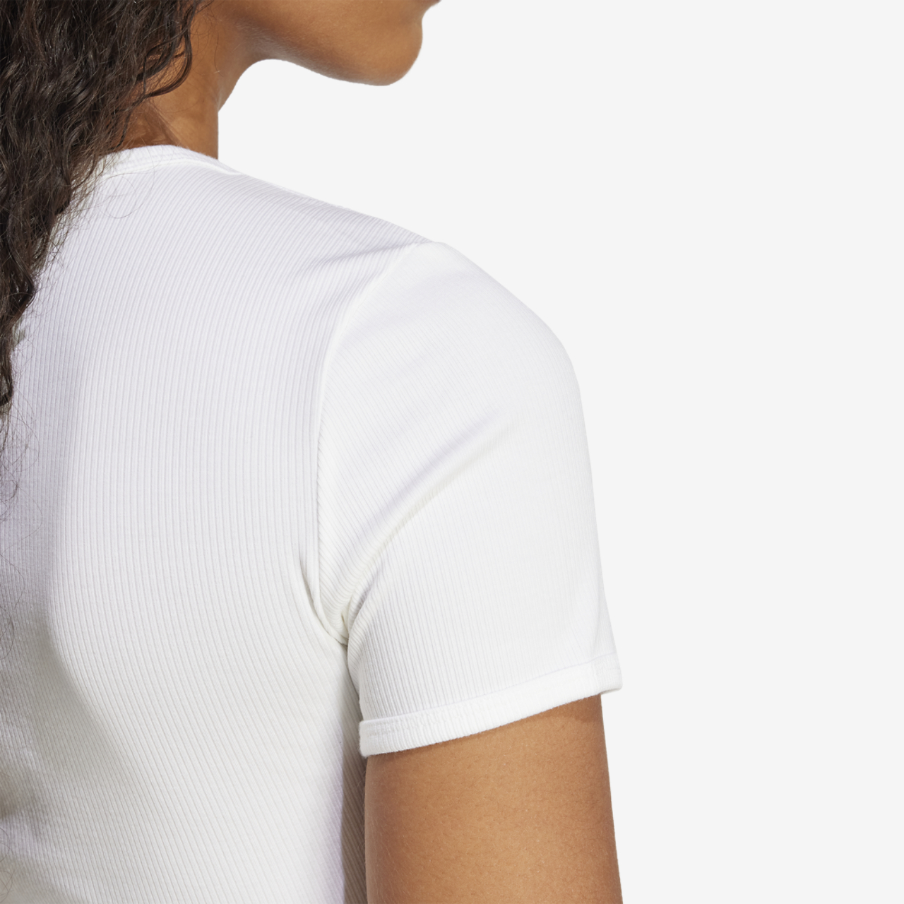 adidas Originals Essentials Rib Crop T-Shirt Image 4 of 6. Tap to open photo gallery.