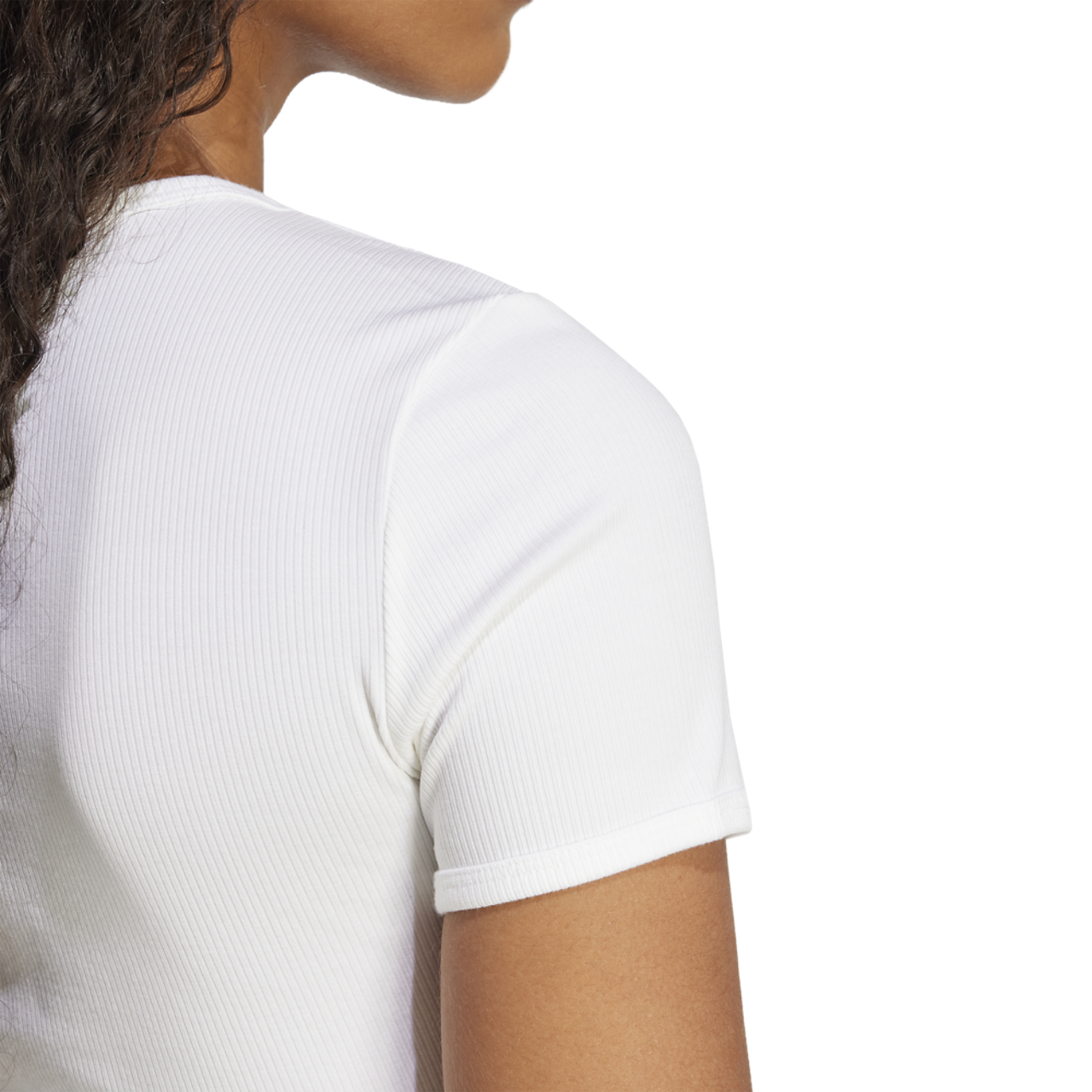 adidas Originals Essentials Rib Crop T-Shirt Image 4 of 6. Tap to open photo gallery.