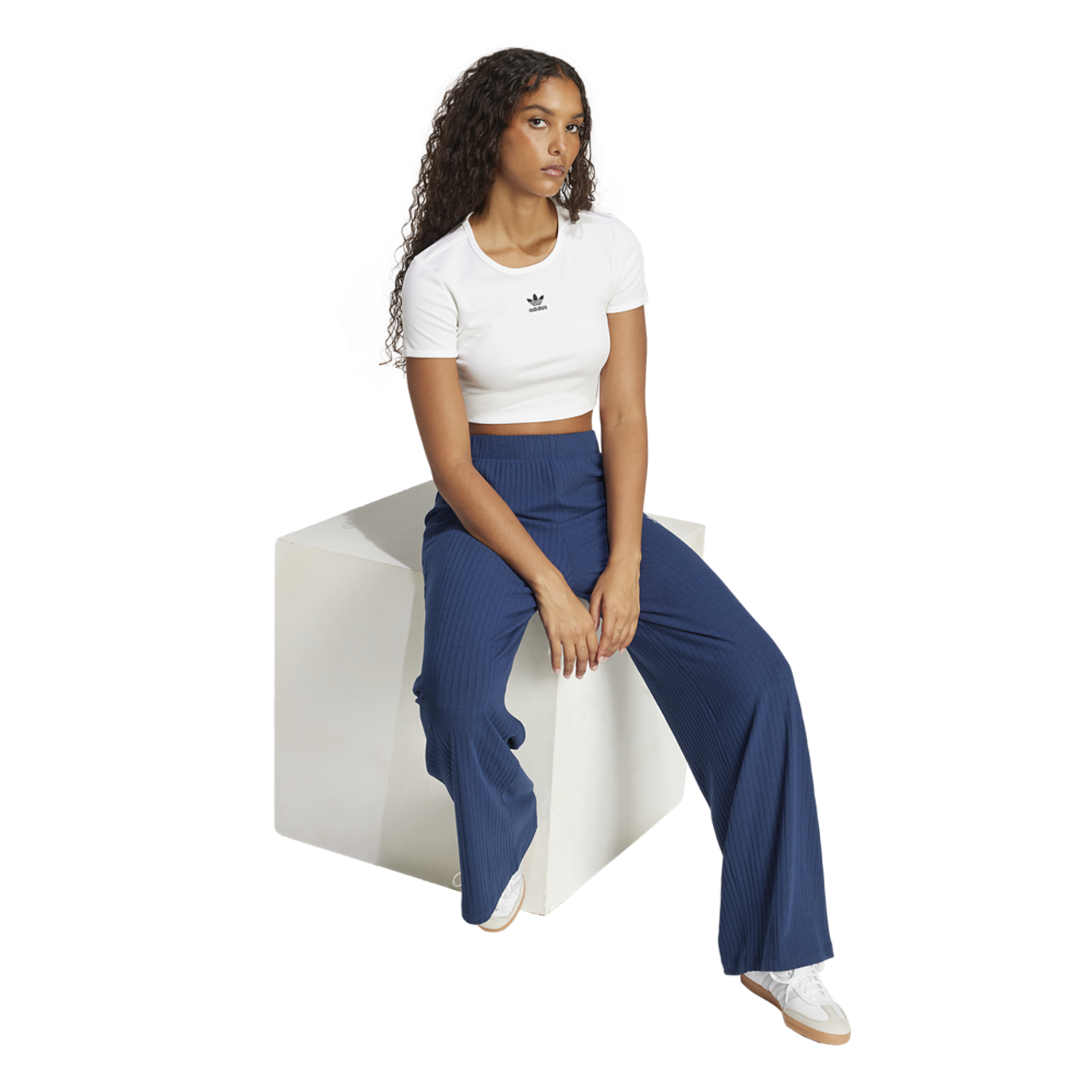 adidas Originals Essentials Rib Crop T-Shirt Image 5 of 6. Tap to open photo gallery.