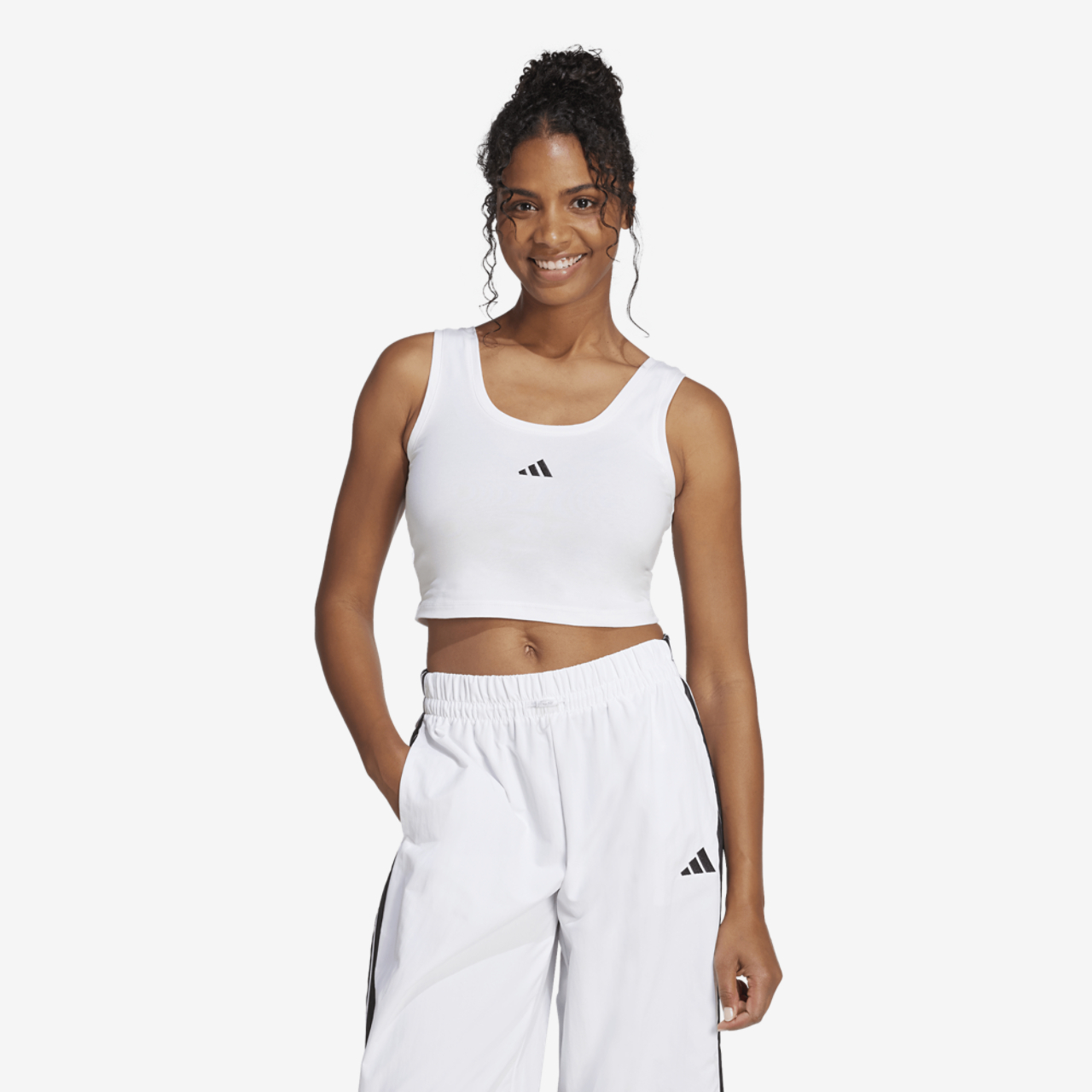 adidas Essentials Small Logo Cotton Lifestyle Tank Top Image 1 of 4. Tap to open photo gallery.