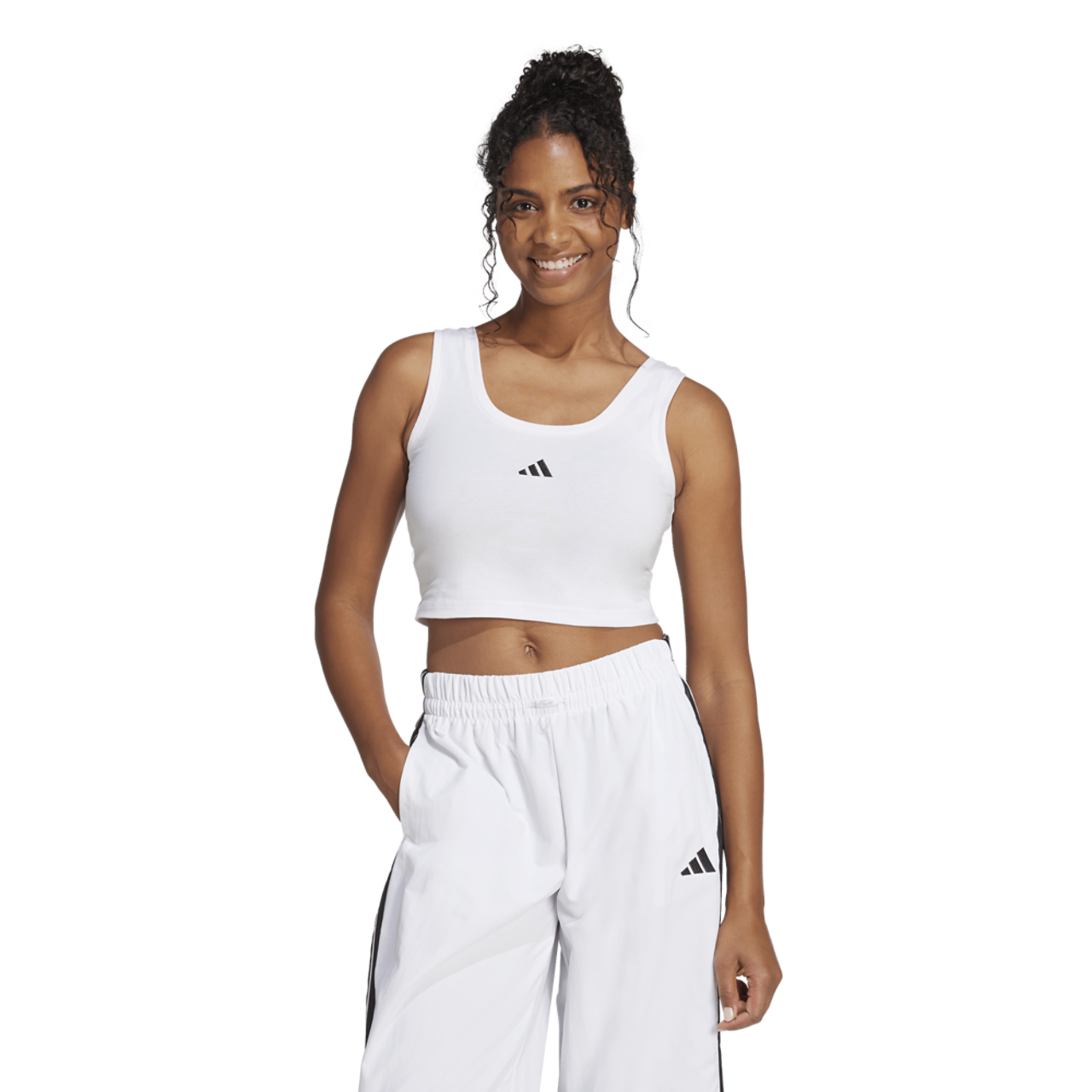 adidas Essentials Small Logo Cotton Lifestyle Tank Top Image 1 of 4. Tap to open photo gallery.