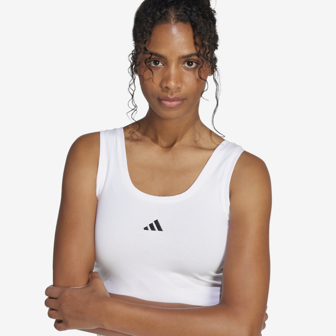 adidas Essentials Small Logo Cotton Lifestyle Tank Top Image 3 of 4. Tap to open photo gallery.