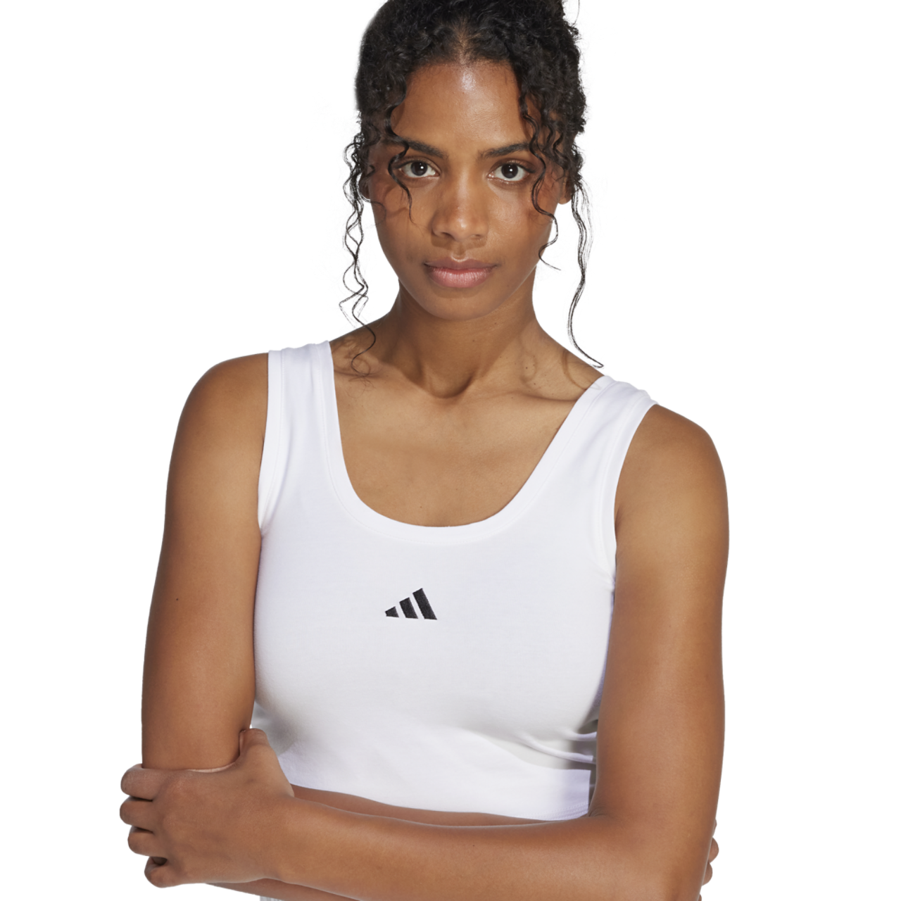 adidas Essentials Small Logo Cotton Lifestyle Tank Top Image 3 of 4. Tap to open photo gallery.
