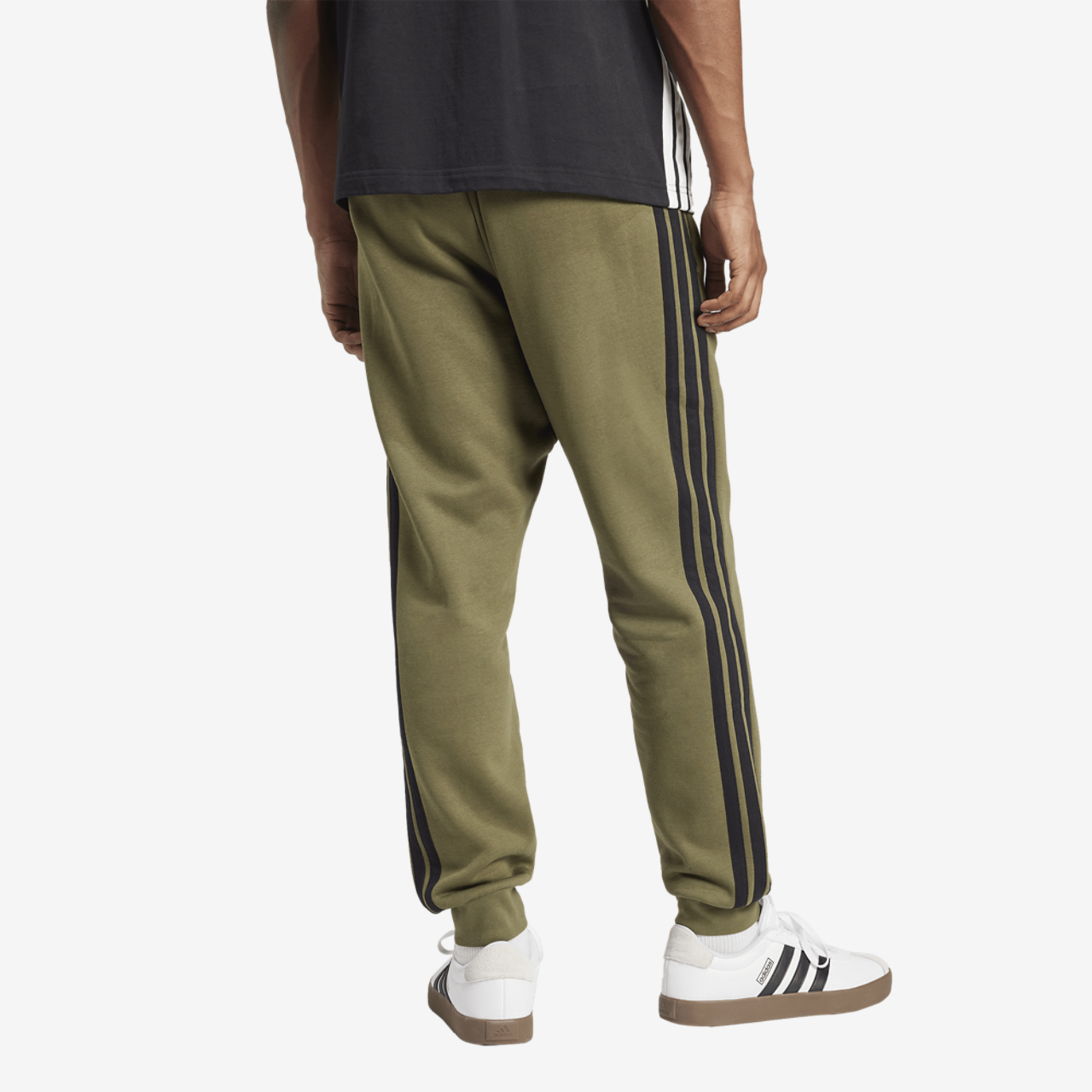 adidas Essentials 3-Stripes Fleece Joggers Image 2 of 6. Tap to open photo gallery.