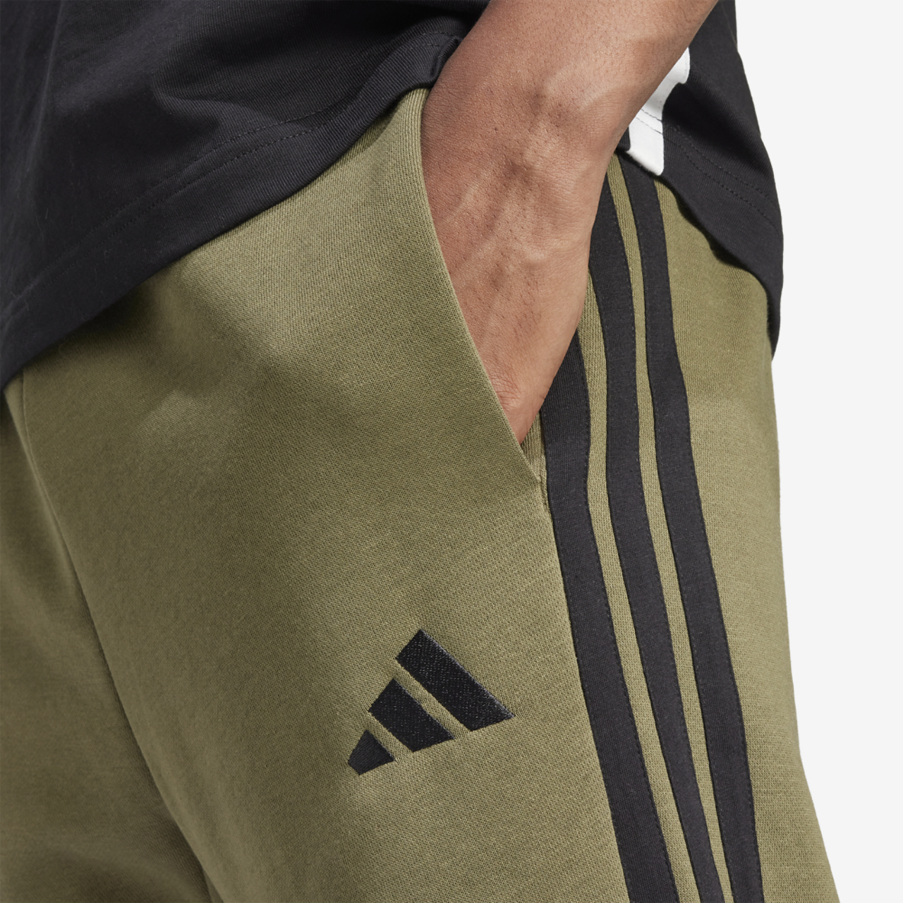 adidas Essentials 3-Stripes Fleece Joggers Image 3 of 6. Tap to open photo gallery.