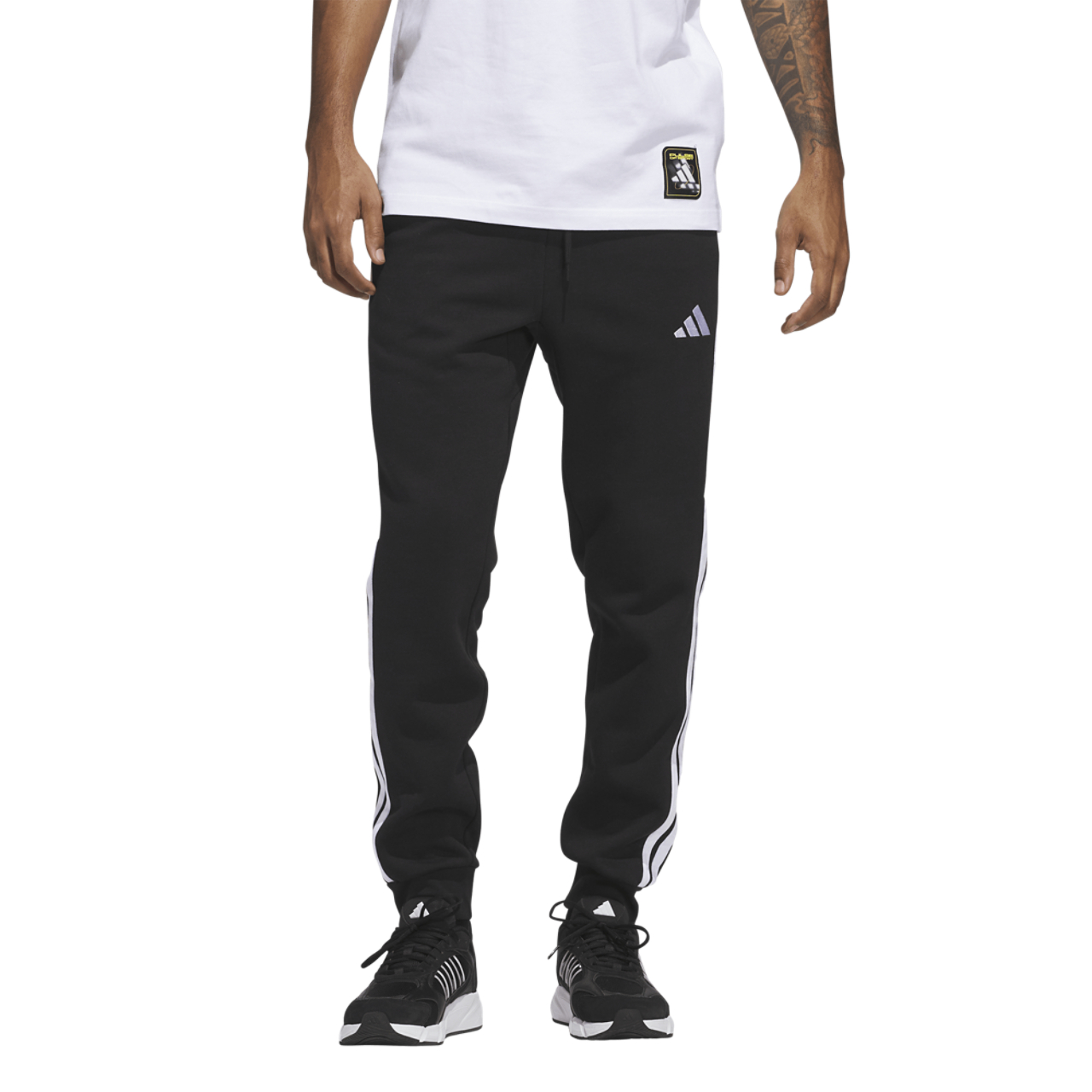 adidas Essentials 3-Stripes Fleece Joggers Image 1 of 6. Tap to open photo gallery.