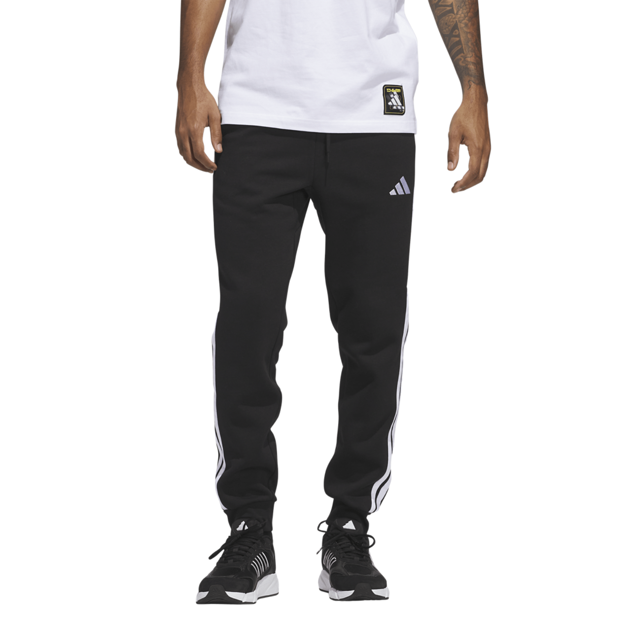 adidas Essentials 3-Stripes Fleece Joggers Image 1 of 6. Tap to open photo gallery.