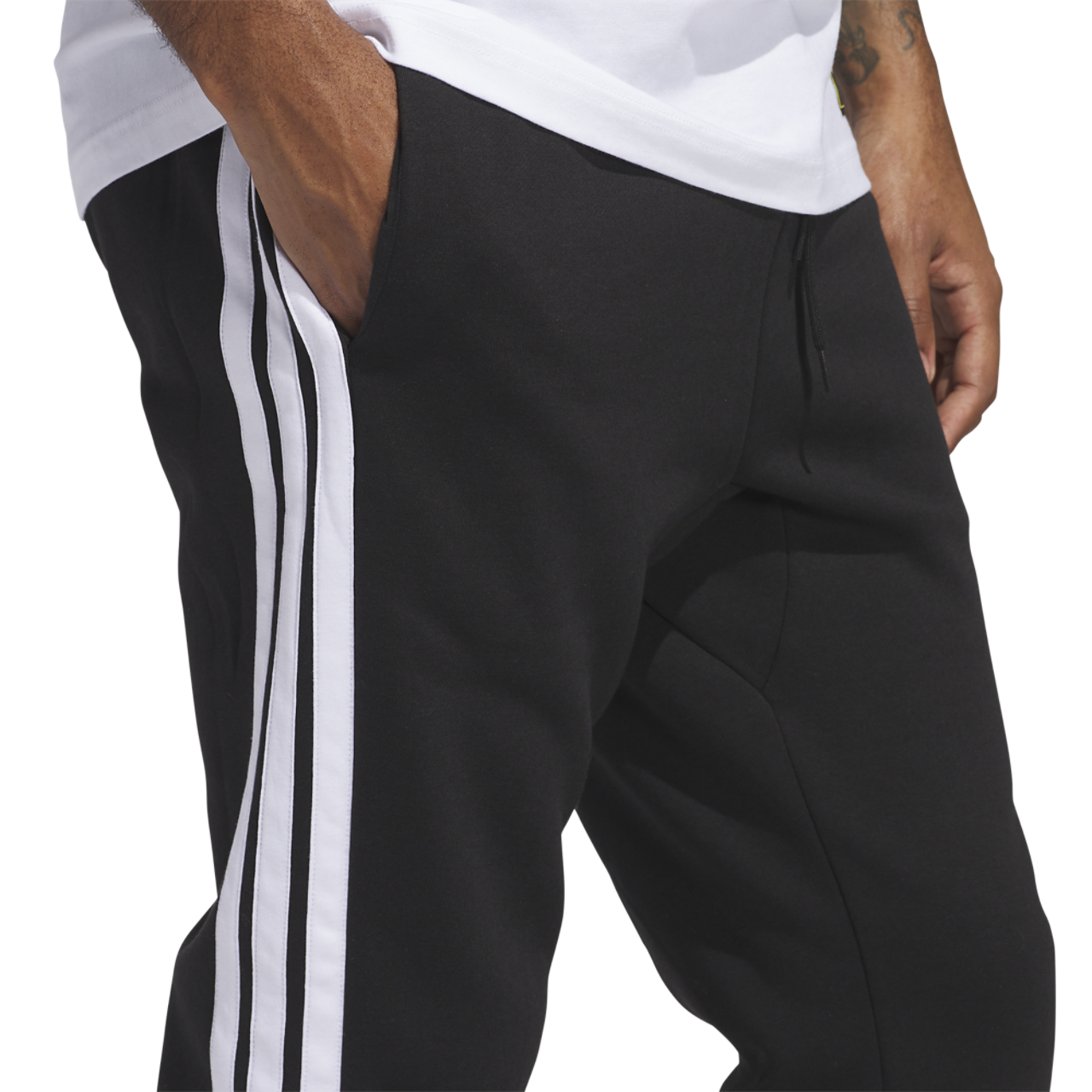 adidas Essentials 3-Stripes Fleece Joggers Image 4 of 6. Tap to open photo gallery.