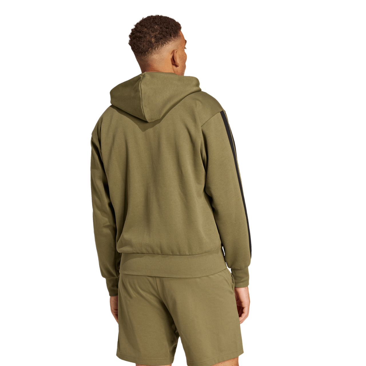 adidas Essentials 3-Stripes Fleece Hoodie Image 2 of 6. Tap to open photo gallery.