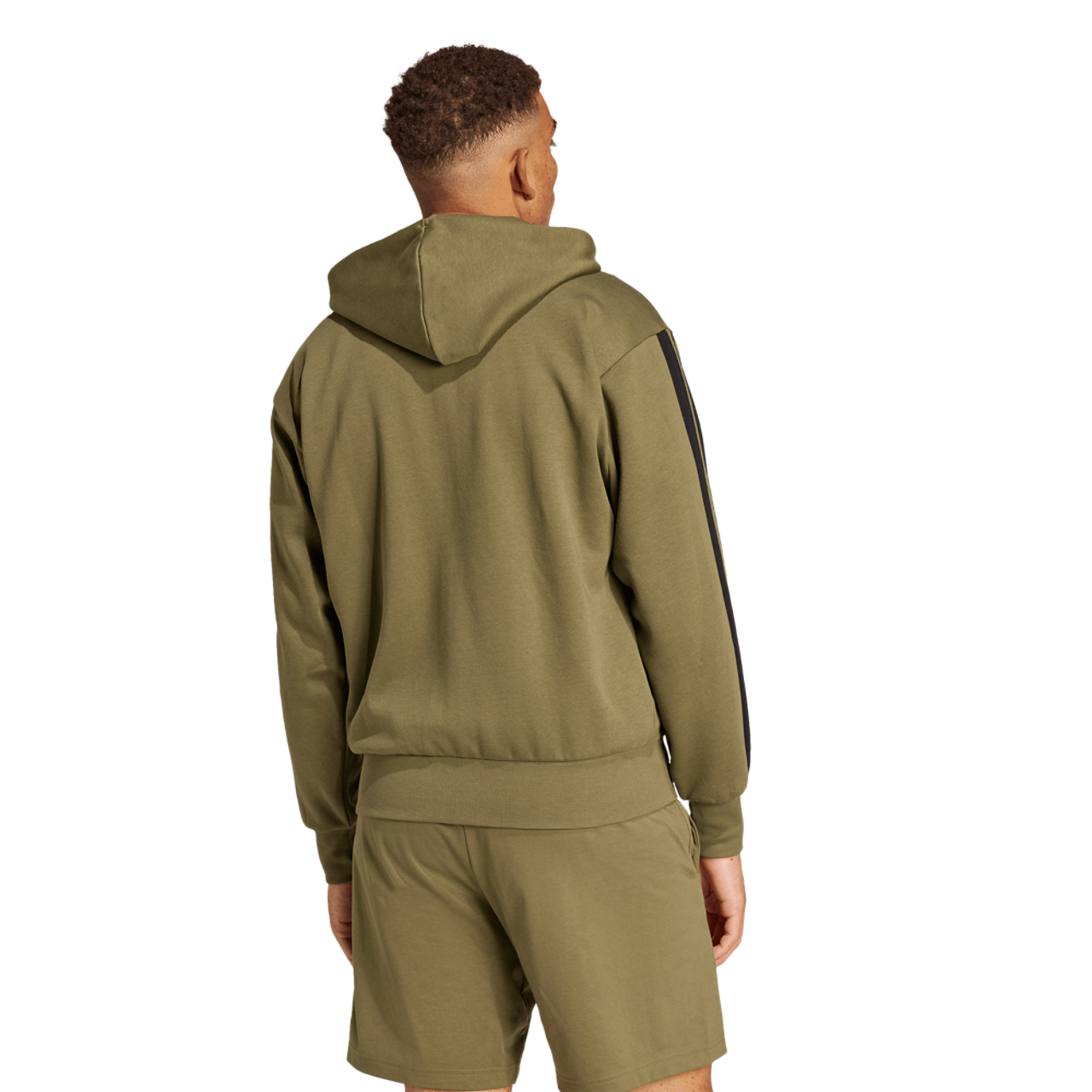 adidas Essentials 3-Stripes Fleece Hoodie Image 2 of 6. Tap to open photo gallery.