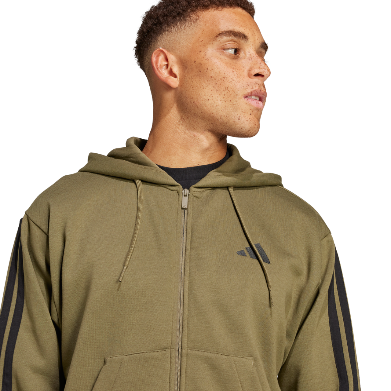 adidas Essentials 3-Stripes Fleece Hoodie Image 4 of 6. Tap to open photo gallery.