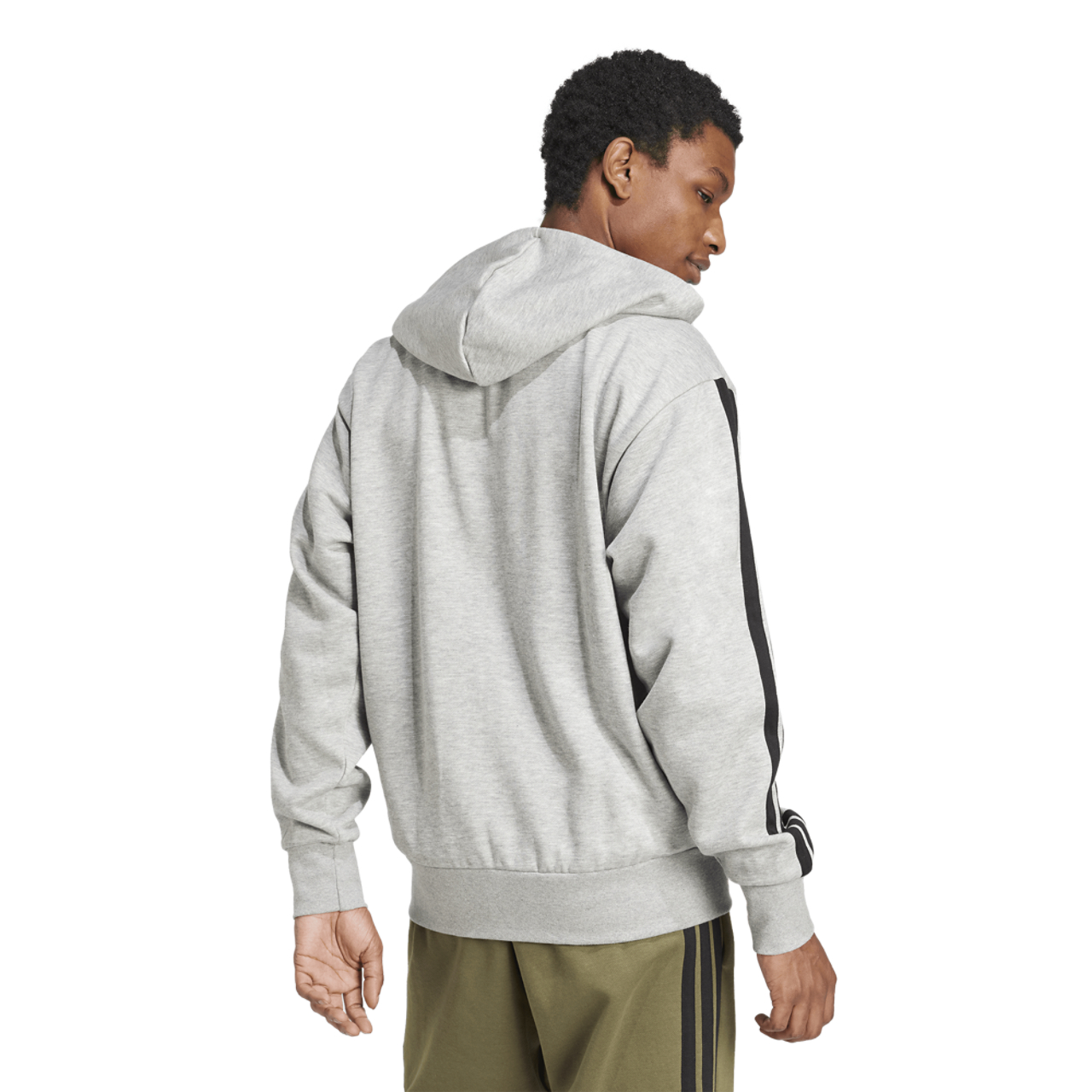 adidas Essentials 3-Stripes Fleece Hoodie Image 2 of 6. Tap to open photo gallery.