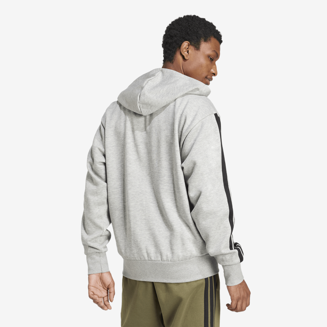 adidas Essentials 3-Stripes Fleece Hoodie Image 2 of 6. Tap to open photo gallery.
