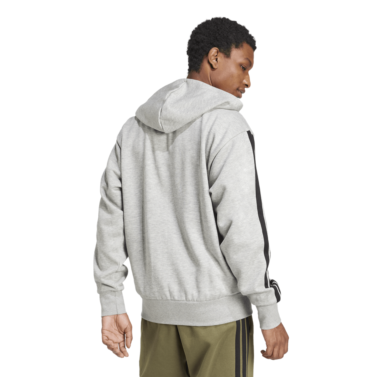 adidas Essentials 3-Stripes Fleece Hoodie Image 2 of 6. Tap to open photo gallery.