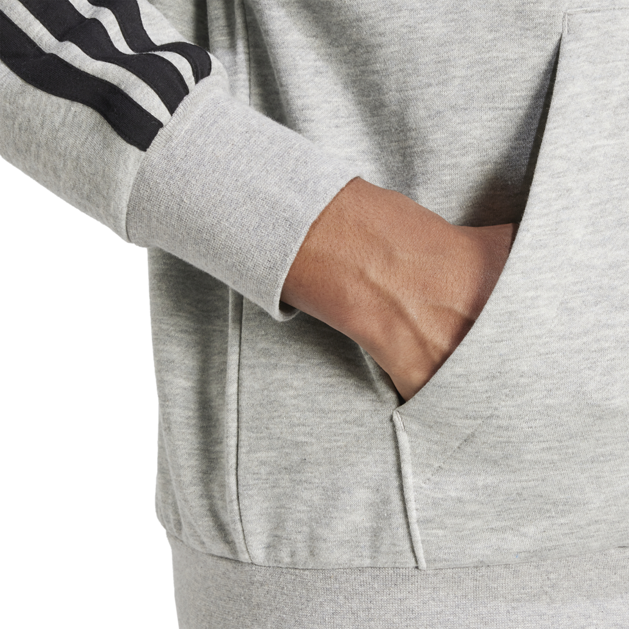 adidas Essentials 3-Stripes Fleece Hoodie Image 4 of 6. Tap to open photo gallery.