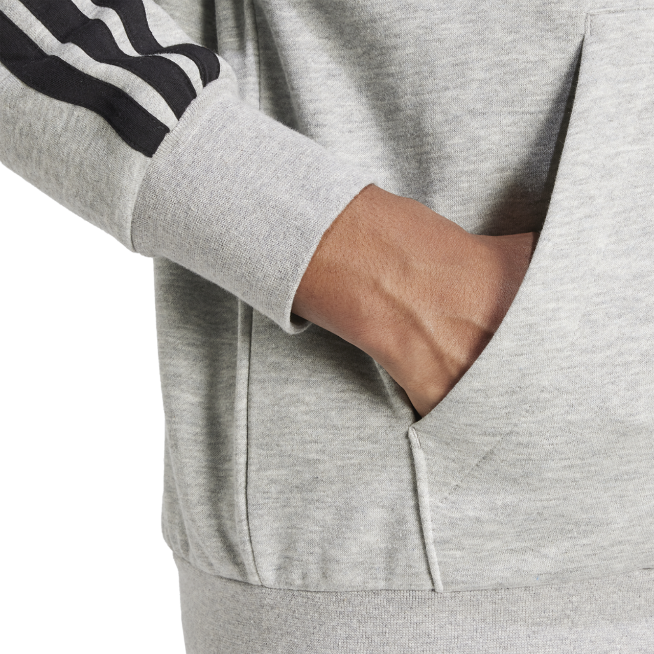 adidas Essentials 3-Stripes Fleece Hoodie Image 4 of 6. Tap to open photo gallery.
