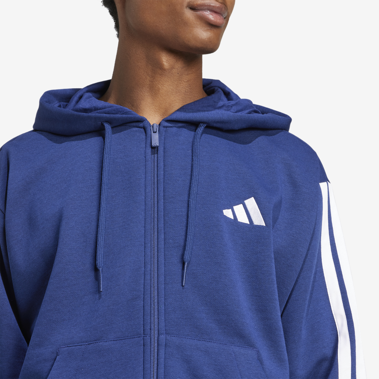 adidas Essentials 3-Stripes Fleece Hoodie Image 3 of 6. Tap to open photo gallery.