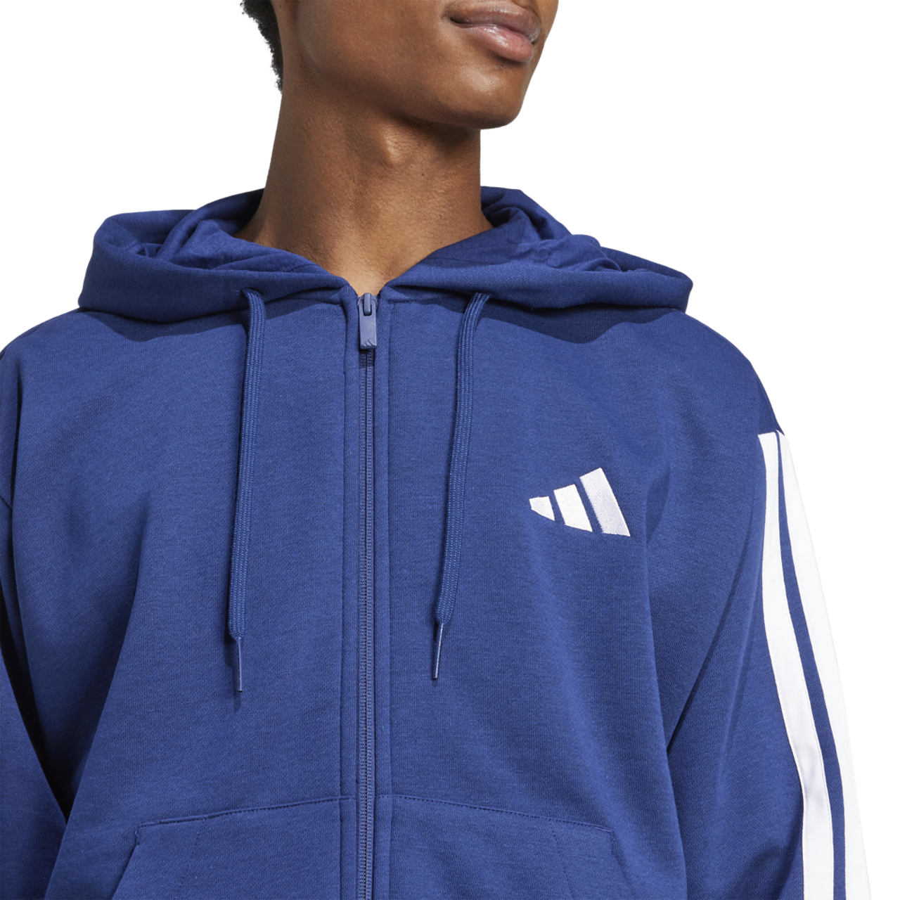 adidas Essentials 3-Stripes Fleece Hoodie Image 3 of 6. Tap to open photo gallery.