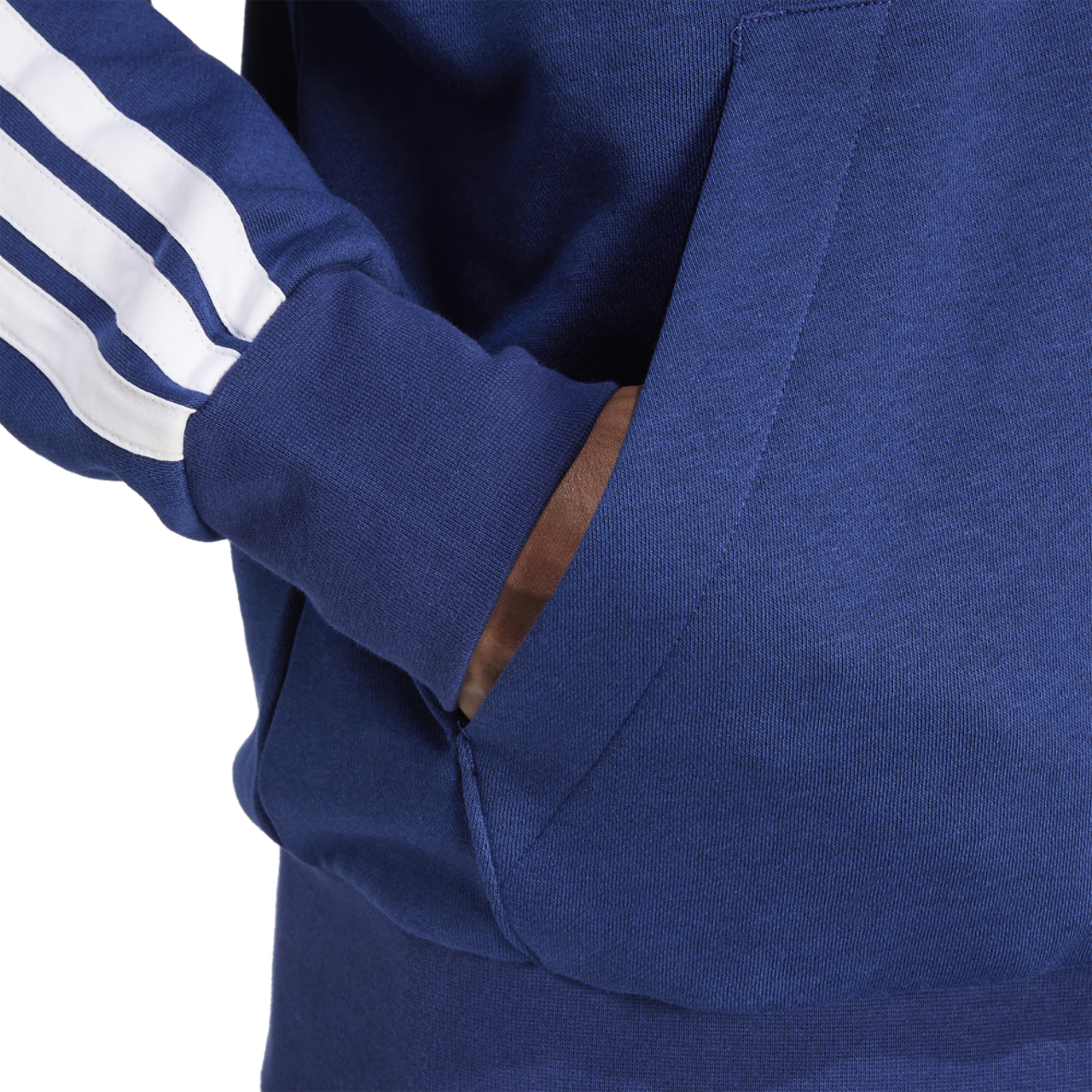 adidas Essentials 3-Stripes Fleece Hoodie Image 4 of 6. Tap to open photo gallery.