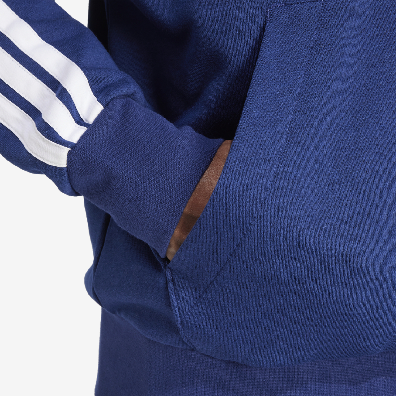 adidas Essentials 3-Stripes Fleece Hoodie Image 4 of 6. Tap to open photo gallery.