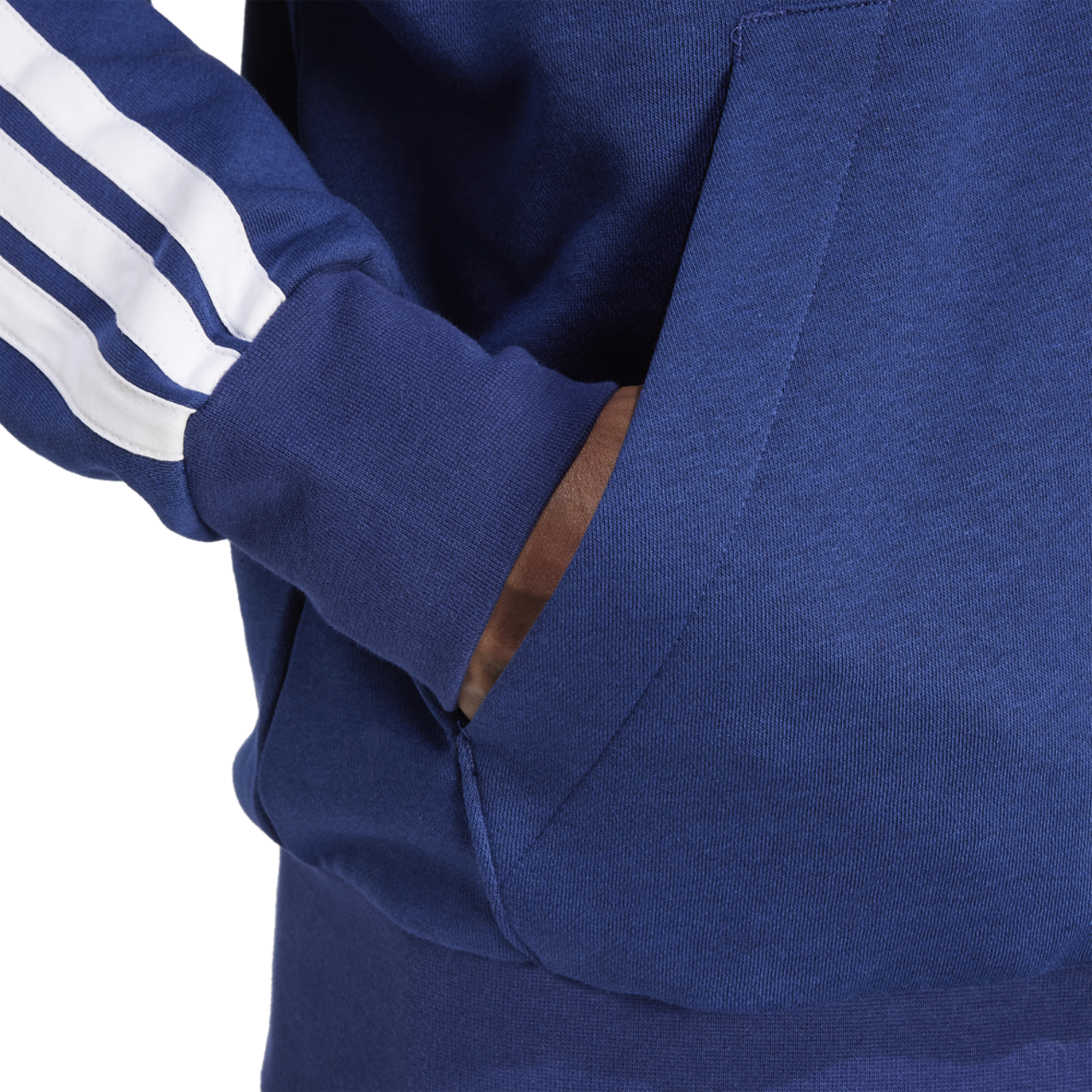 adidas Essentials 3-Stripes Fleece Hoodie Image 4 of 6. Tap to open photo gallery.