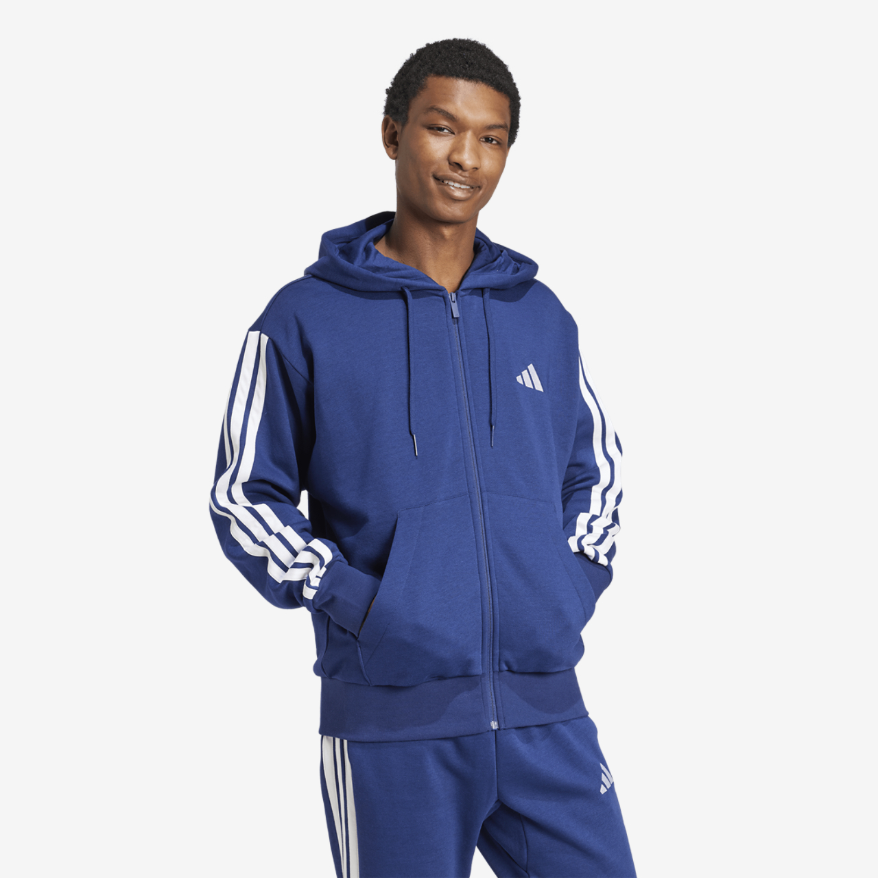 adidas Essentials 3-Stripes Fleece Hoodie Image 5 of 6. Tap to open photo gallery.