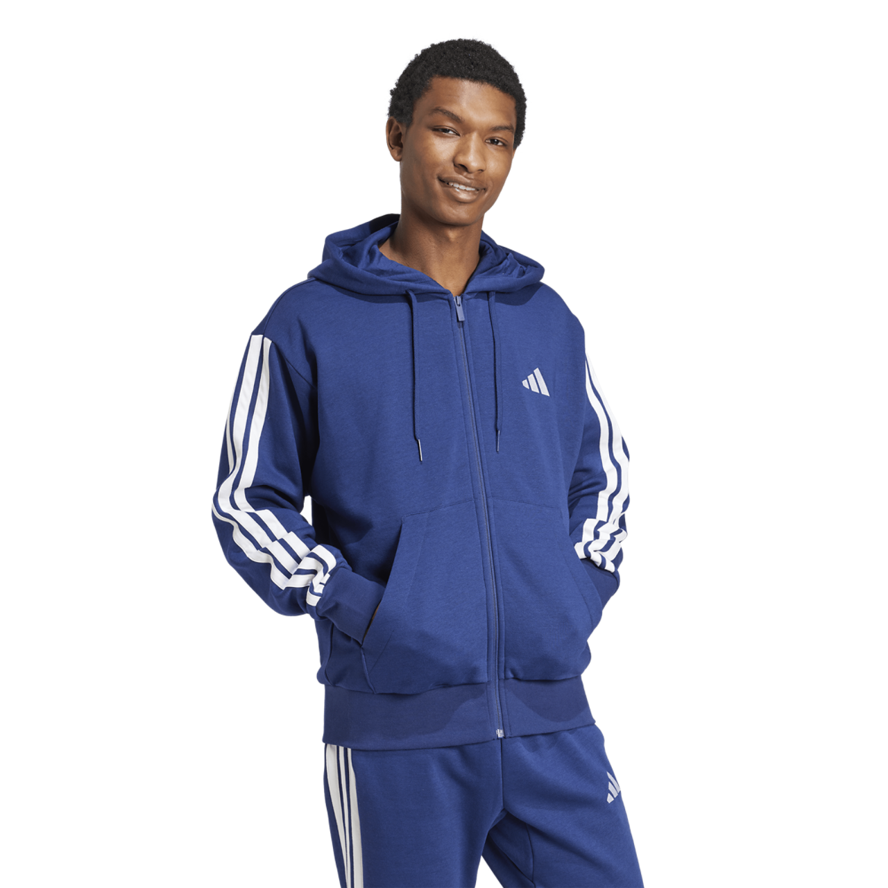adidas Essentials 3-Stripes Fleece Hoodie Image 5 of 6. Tap to open photo gallery.