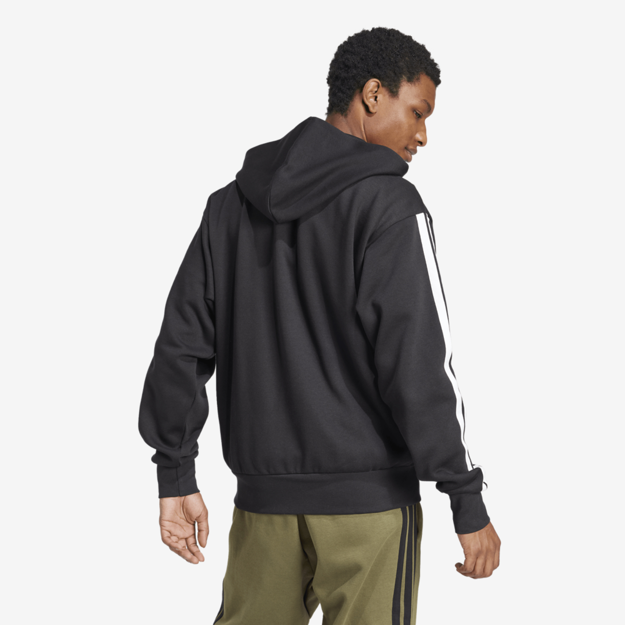 adidas Essentials 3-Stripes Fleece Hoodie Image 2 of 5. Tap to open photo gallery.