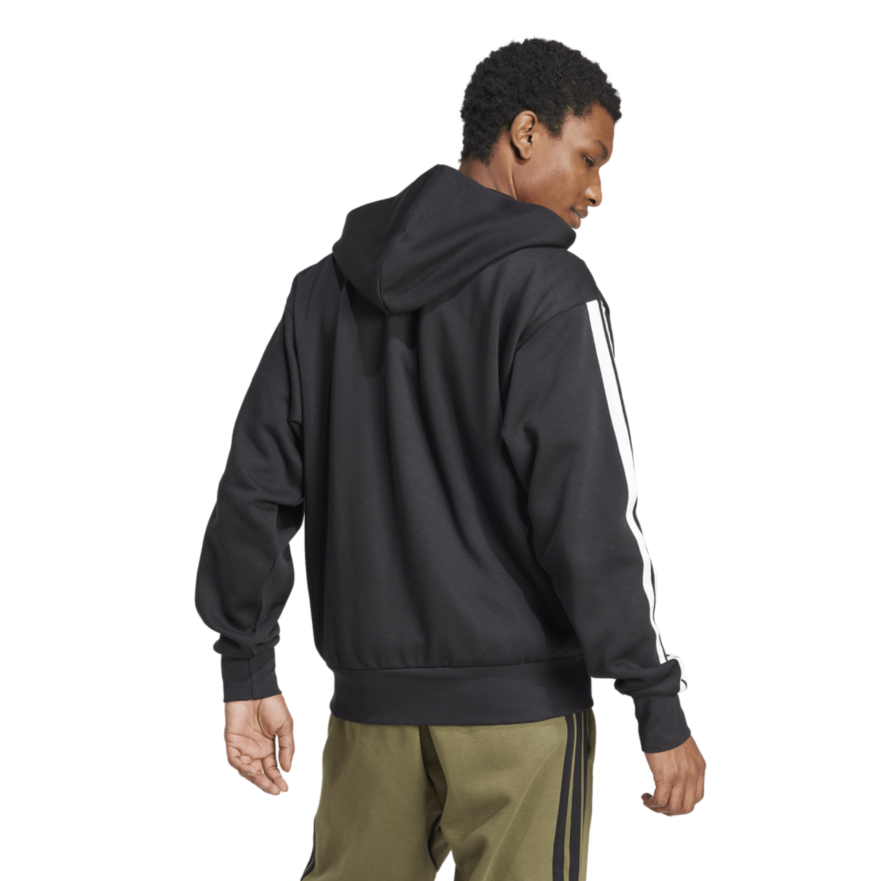 adidas Essentials 3-Stripes Fleece Hoodie Image 2 of 5. Tap to open photo gallery.