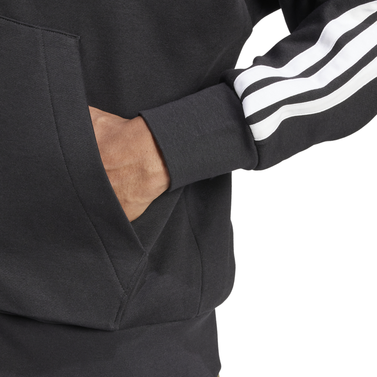 adidas Essentials 3-Stripes Fleece Hoodie Image 4 of 5. Tap to open photo gallery.